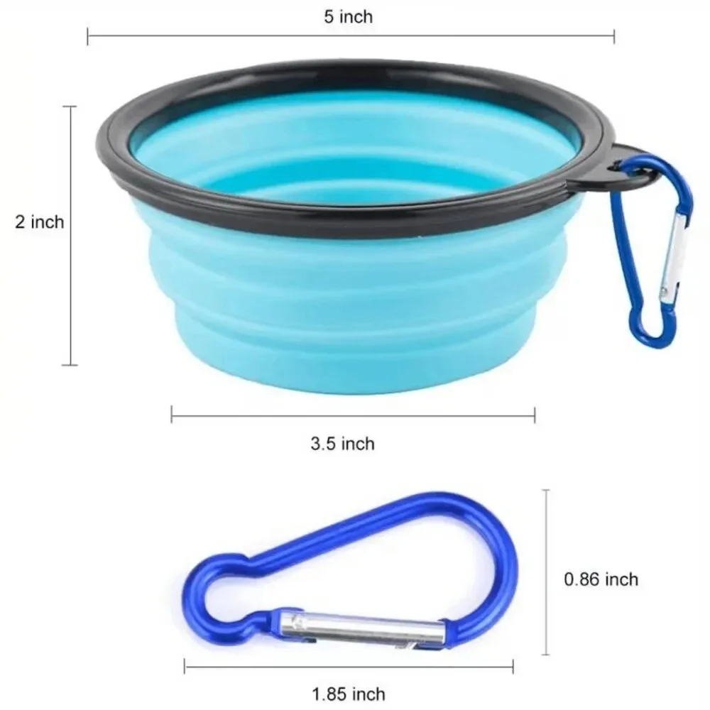 Collapsible Pet Travel Food or Water Bowl with Buckle